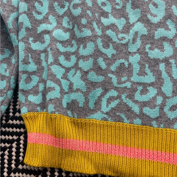 Free People Gray and Blue Leopard Patterned Sweater - Picture 6 of 6